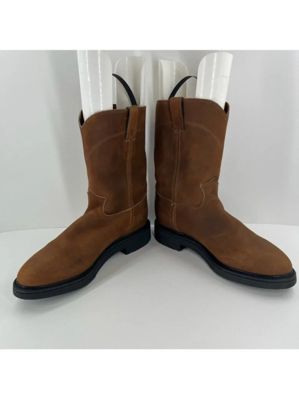 Justin Conductor 4760 Pull On Work Boots Mens 11 D Leather Slip Resistant Brown
